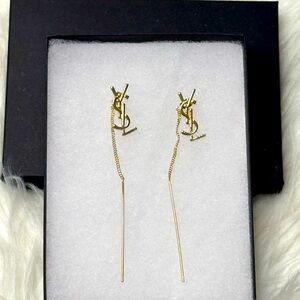 High End Gold Tone Dangle Earrings